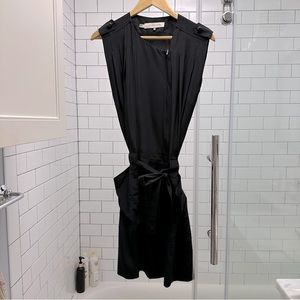 Gerard Darel | black silk utility dress size 38 / 4 / 6